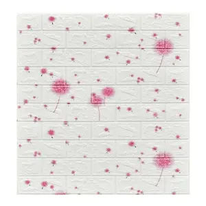 Tapet 3D autoadeziv, 70x77cm, Model Papadie, Roz, 10buc/set