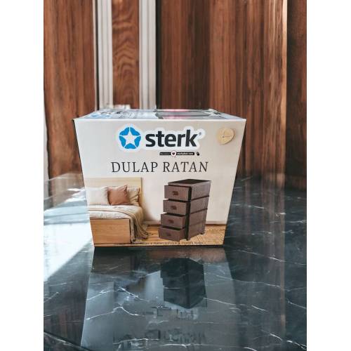 Dulap din plastic depozitare tip ratan alb cu 4 sertare 47x38x92