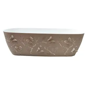 Jardiniera 3D cu Fluturi,Mare Nr 2, Polipropilena, Bej 47x15x15cm