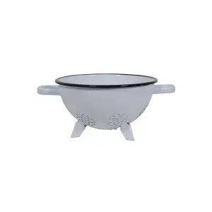 Strecuratoare emailata cu picior 20cm, alb