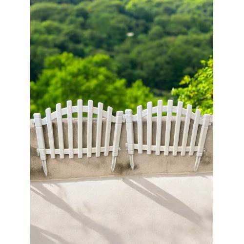 Gard decorativ din plastic pentru flori Alb, 56x40x2.5cm, 4buc/set