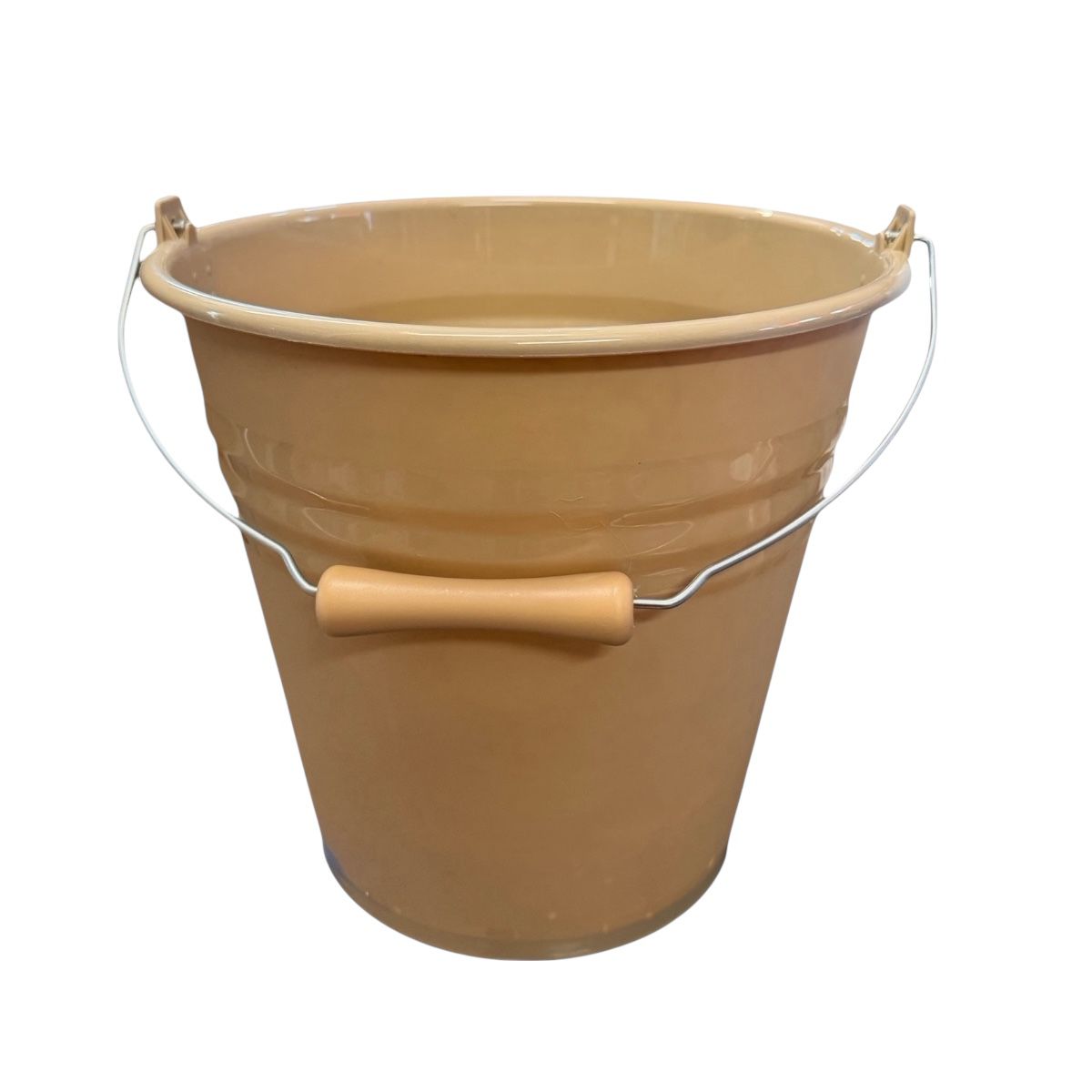 scaune plastic terasa Galeata plastic 10 litri (uz casnic), maner metal, bej